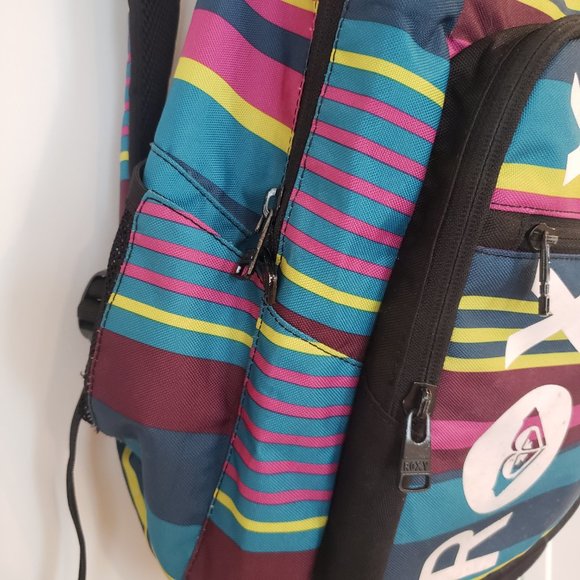 ROXY - Backpack Stripe Turquoise Pink and Yellow - unisex - Picture 7 of 15